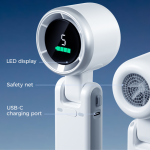 v705 turbo portable neck desktop cooling fan compact design 5-speed 3600mah